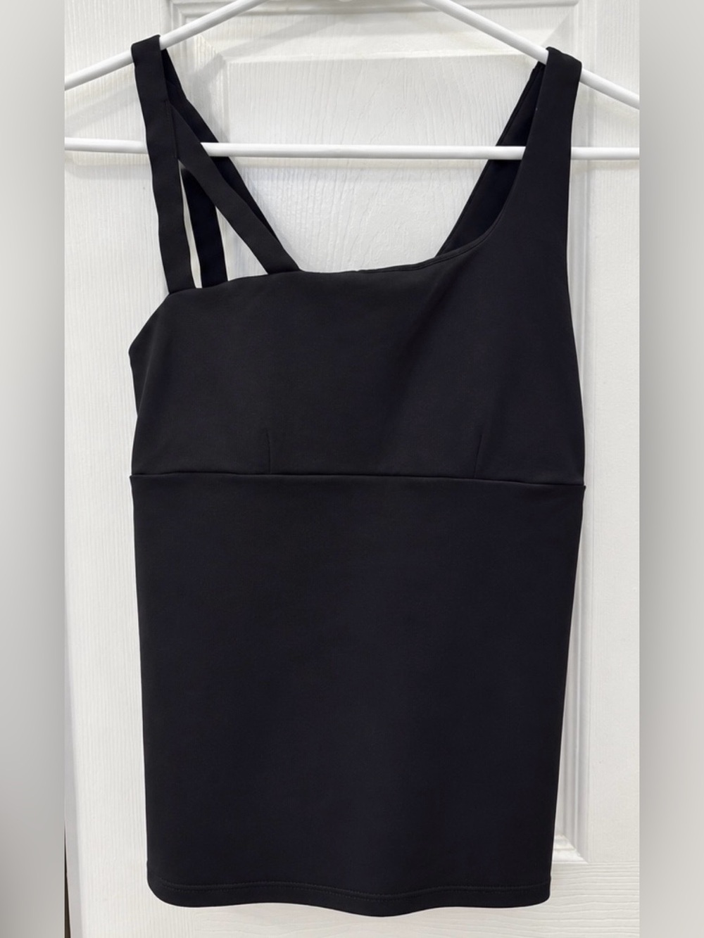 ALO Yoga Black Double-Strap Asymmetric Camisole